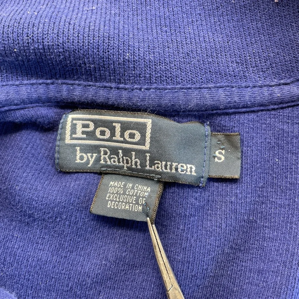 Vtg Polo Ralph‎ Lauren 1/4 Zip Pullover 3 Horsemen Size Small Preppy Equestrian